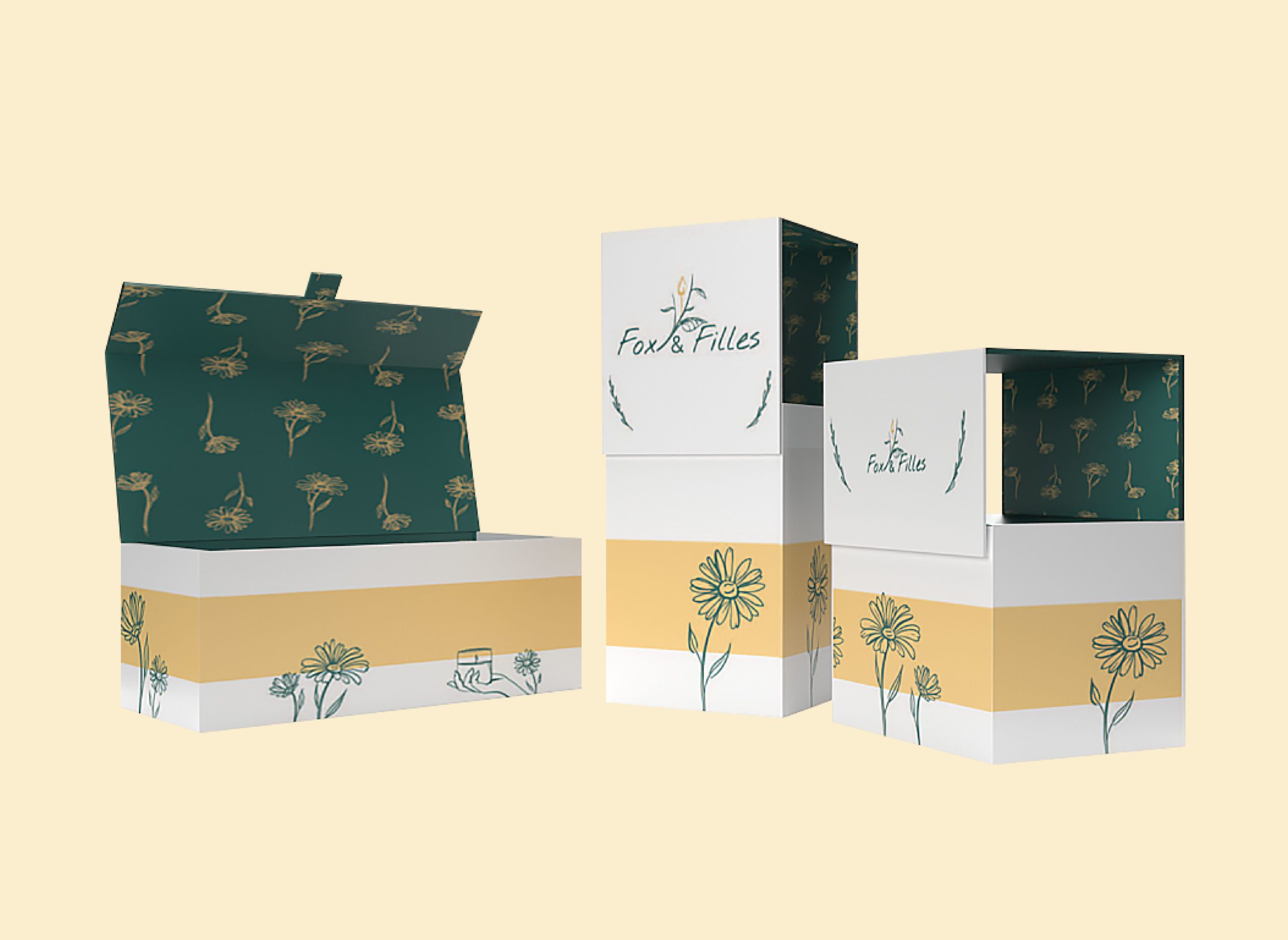 Packaging design presented on a mockup
